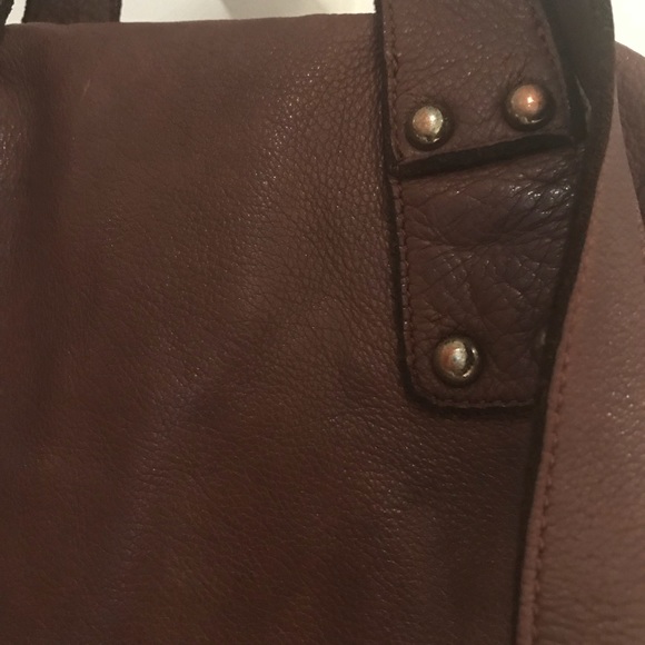NEW! Washed Leather hip Tote Bag with studded details - Picture 6 of 7